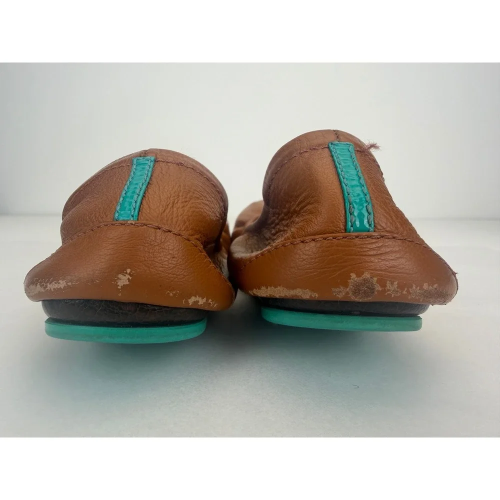 Tieks by Gavrieli Foldable Leather Ballet Flats Size 8 Chestnut Brown Classic